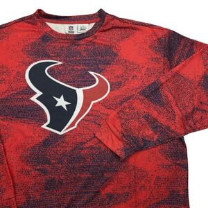 NWT NFL Houston Texans Long Sleeve Stretch Hoodie‎ Shirt Zubaz Red Blue Mens XL